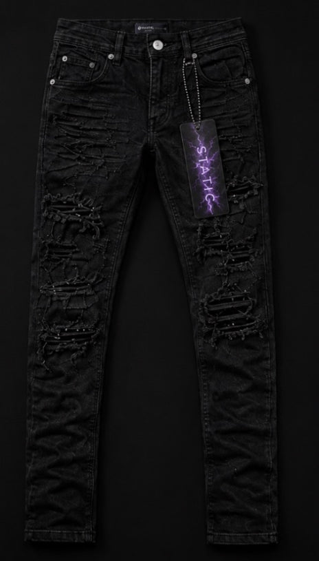 STATIC Voltage Crystal Destroy Denim - Front